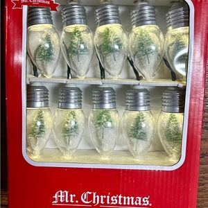 Mr. Christmas • 10 LED Sisel Tree Bulb Lights • New W/Box